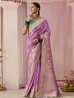 Light Purple Dola Viscose Silk Saree